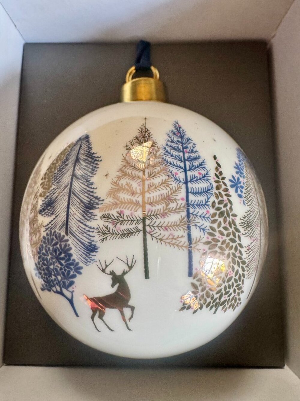 Sara Miller Prancing  Deer Bauble Christmas Tree Decoration